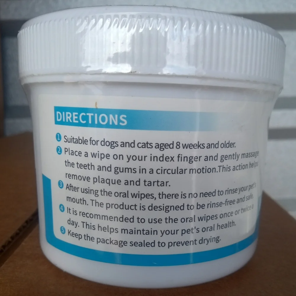 Tzqpokut Dental Finger Wipes for Dogs and Cats. 50 Wipes